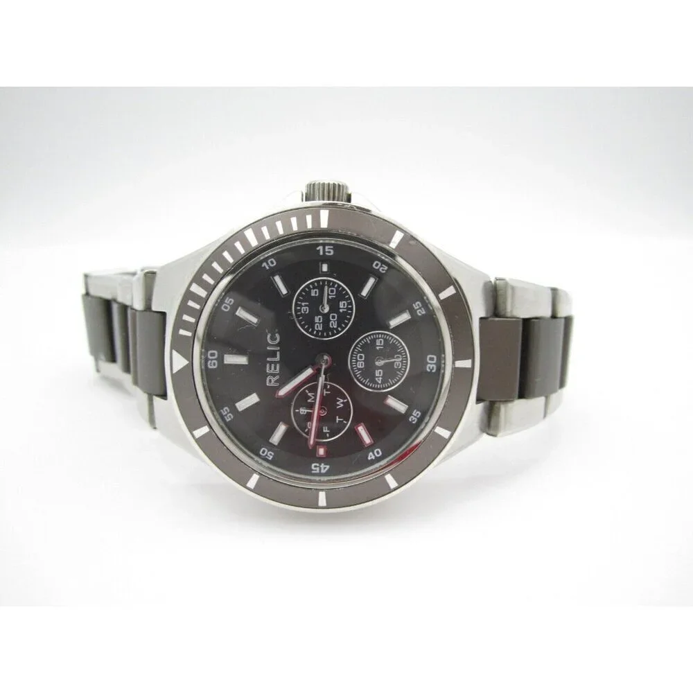 Men Relic Quartz 50m WR Analog 41mm Round Watch (H562) 